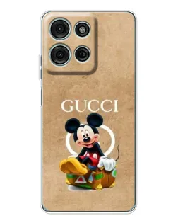 Чехол для Motorola Moto G15 с картинкой «Микки Маус Gucci — крафт»