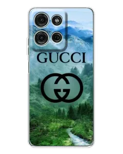 Чехол для Motorola Moto G15 с картинкой «Gucci — горный пейзаж»