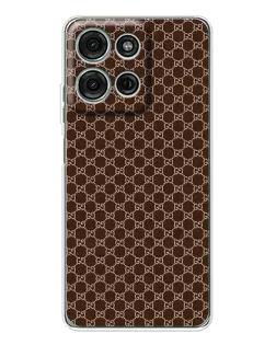 Чехол для Motorola Moto G15 с картинкой «Gucci — шоколадная сетка»