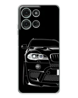 Чехол для Motorola Moto G15 с картинкой «Темный силуэт BMW»