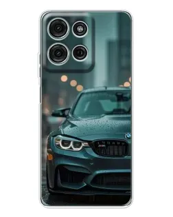 Чехол для Motorola Moto G15 с картинкой «BMW в огнях города»