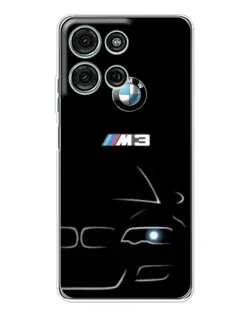 Чехол для Motorola Moto G15 с картинкой «Минималистичный принт BMW M3»