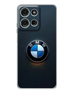 Чехол для Motorola Moto G15 с картинкой «Логотип BMW — минимализм»