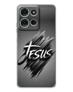 Чехол для Motorola Moto G15 с картинкой «Надпись Jesus Graffiti»