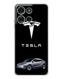 Чехол для Motorola Moto G15 с картинкой «Tesla Model Y»