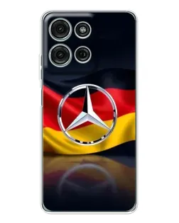 Чехол для Motorola Moto G15 с картинкой «Mercedes — флаг Германии»