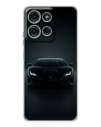 Чехол для Motorola Moto G15 с картинкой «Черный Lamborghini Aventador»