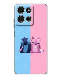 Чехол для Motorola Moto G15 с картинкой «Stitch и Angel Love»