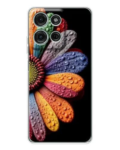 Чехол для Motorola Moto G15 с картинкой «Радужный цветок»