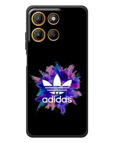 Чехол для Motorola Moto G17 Power с картинкой «Взрыв красок Adidas»