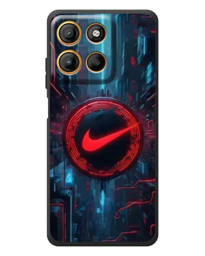 Чехол для Motorola Moto G17 Power с картинкой «Техногенный стиль Nike»