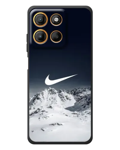Чехол для Motorola Moto G17 Power с картинкой «Nike — зимние горы»