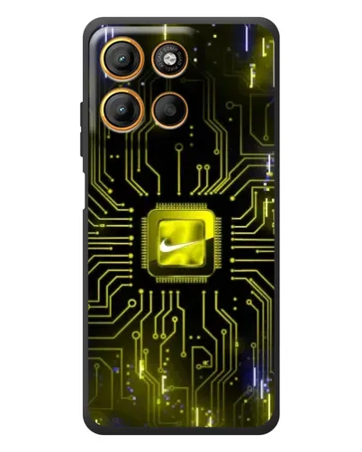 Чехол для Motorola Moto G17 Power с картинкой «Nike — золотая искра»