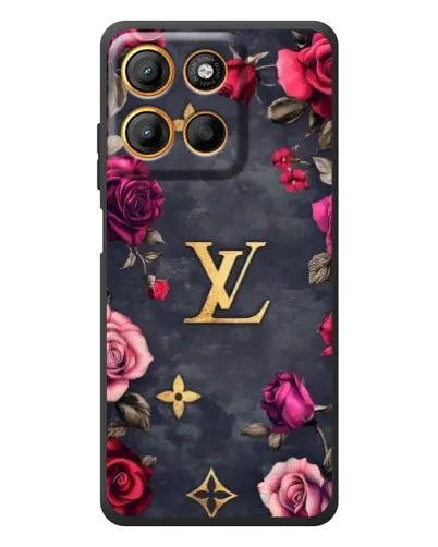 Чехол для Motorola Moto G17 Power с картинкой «Цветочный Louis Vuitton»