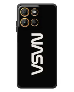 Чехол для Motorola Moto G17 Power с картинкой «NASA — вертикальный логотип»