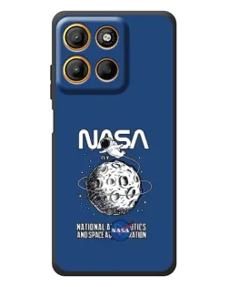 Чехол для Motorola Moto G17 Power с картинкой «NASA — лунная миссия»