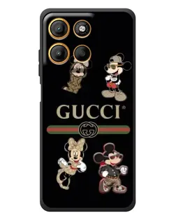 Чохол для Motorola Moto G17 Power з картинкою «Gucci — герої Disney та монограма»