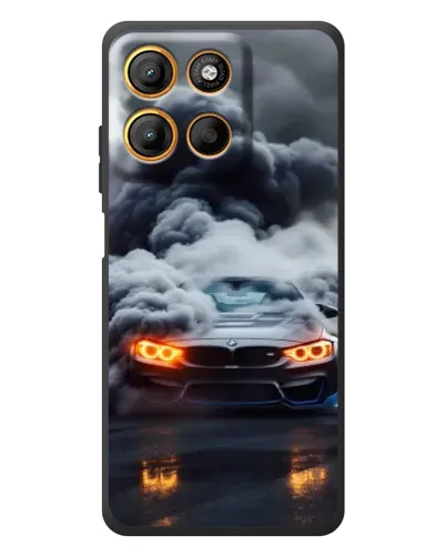 Чехол для Motorola Moto G17 Power с картинкой «BMW в дыму»
