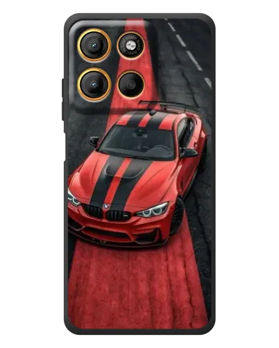 Чехол для Motorola Moto G17 Power с картинкой «BMW на красной дорожке»