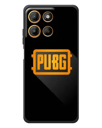 Чехол для Motorola Moto G17 Power с картинкой «PUBG — рамка лого»