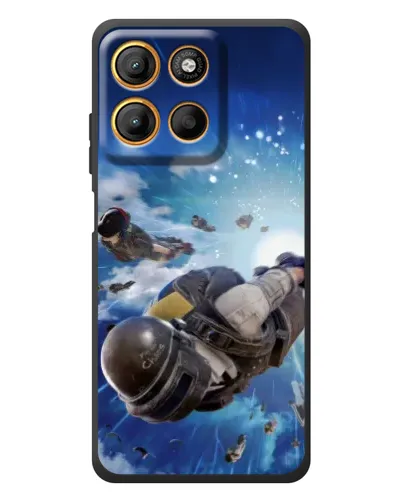 Чехол для Motorola Moto G17 Power с картинкой «Десант PUBG — прыжок»