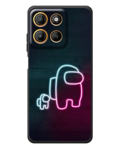Чехол для Motorola Moto G17 Power с картинкой «Among Us неон-арт»