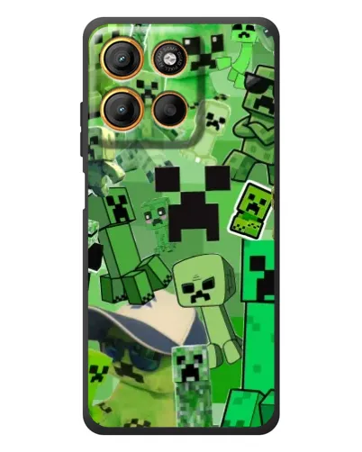 Чехол для Motorola Moto G17 Power с картинкой «Криперы Minecraft»
