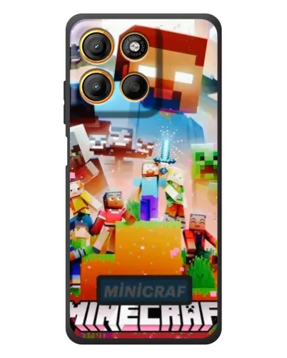 Чехол для Motorola Moto G17 Power с картинкой «Minecraft герои игры»