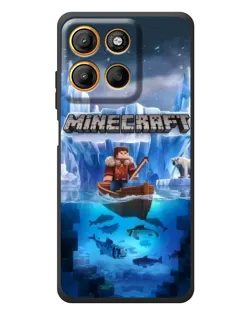 Чехол для Motorola Moto G17 Power с картинкой «Minecraft ледяной мир»