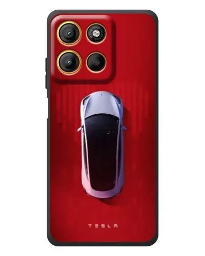 Чехол для Motorola Moto G17 Power с картинкой «Tesla Top View»