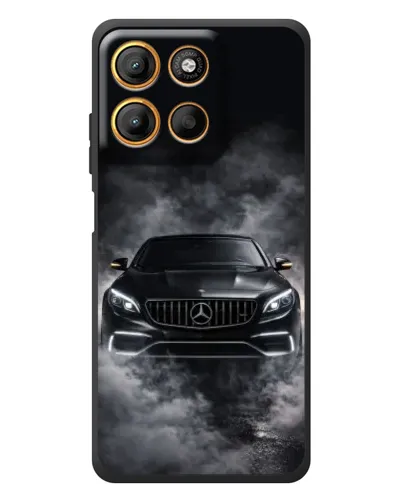 Чехол для Motorola Moto G17 Power с картинкой «Mercedes в дыму»