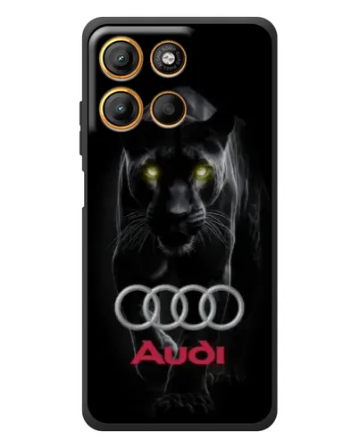 Чехол для Motorola Moto G17 Power с картинкой «Пантера и Audi»