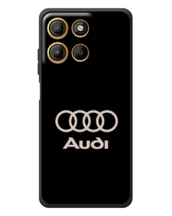Чехол для Motorola Moto G17 Power с картинкой «Audi — золотой логотип»
