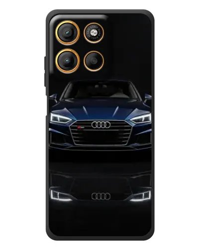 Чехол для Motorola Moto G17 Power с картинкой «Audi — ночное отражение»