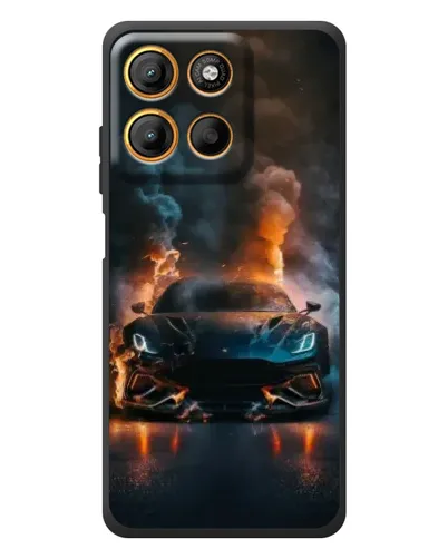 Чехол для Motorola Moto G17 Power с картинкой «Lamborghini дымная эстетика»
