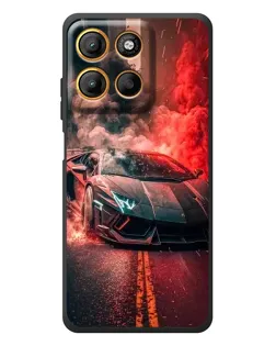 Чехол для Motorola Moto G17 Power с картинкой «Lamborghini красный дым»