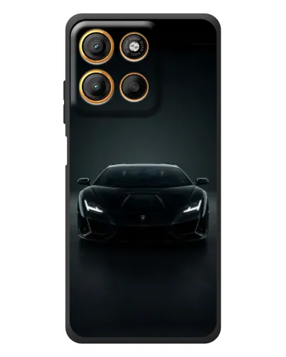 Чехол для Motorola Moto G17 Power с картинкой «Черный Lamborghini Aventador»
