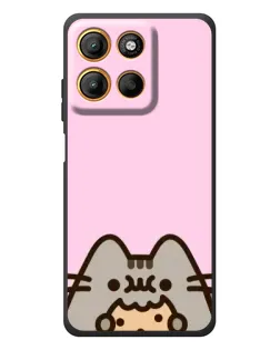 Чехол для Motorola Moto G17 Power с картинкой «Pusheen и печенье»