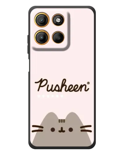Чехол для Motorola Moto G17 Power с картинкой «Pusheen логотип»