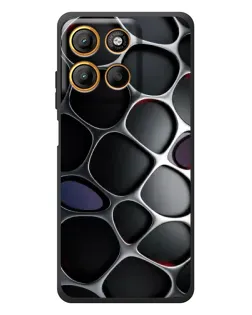 Чехол для Motorola Moto G17 Power с картинкой «Объемная темная решетка»