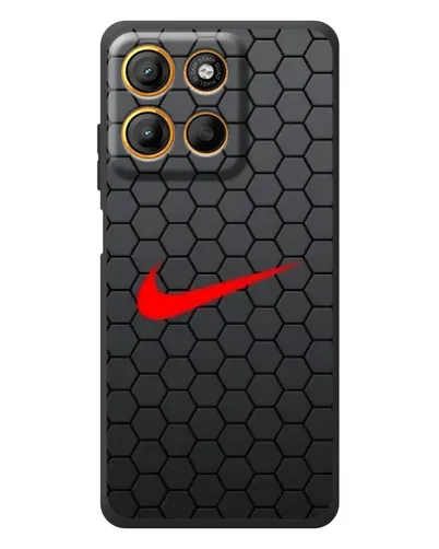 Чехол для Motorola Moto G17 с картинкой «Nike — карбоновая сетка»
