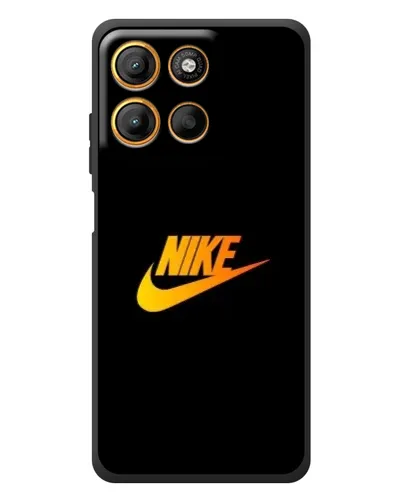 Чехол для Motorola Moto G17 с картинкой «Золотой логотип Nike»