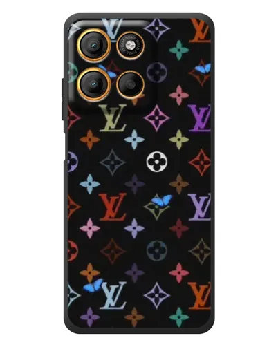 Чохол для Motorola Moto G17 з картинкою «Кольорова монограма LV»