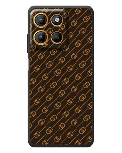 Чехол для Motorola Moto G17 с картинкой «Gucci — золотые диагонали»