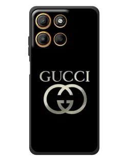 Чехол для Motorola Moto G17 с картинкой «Gucci — золото на черном»