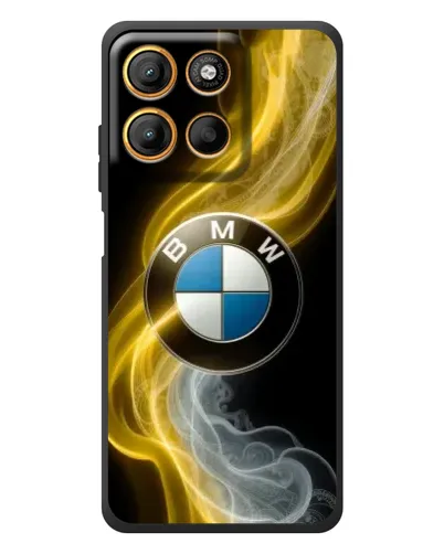 Чохол для Motorola Moto G17 з картинкою «Золотистий дим BMW»