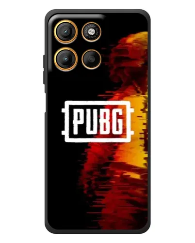 Чехол для Motorola Moto G17 с картинкой «Яркий логотип PUBG»