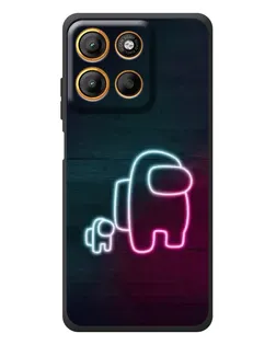 Чехол для Motorola Moto G17 с картинкой «Among Us неон-арт»