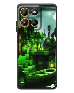 Чехол для Motorola Moto G17 с картинкой «Minecraft лесной пейзаж»