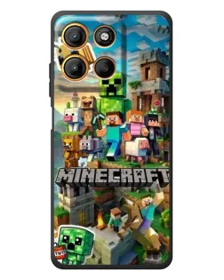 Чехол для Motorola Moto G17 с картинкой «Замок Minecraft»